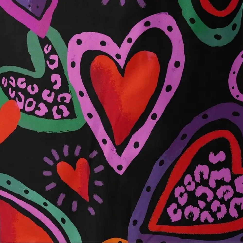Colorful Heart Print Skirt Elastic High Waist New Boutique - Picture 5 of 5